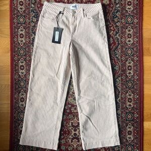 PAIGE Denim - Nellie Culotte Blossom Pink Stripe Jeans (NWT)